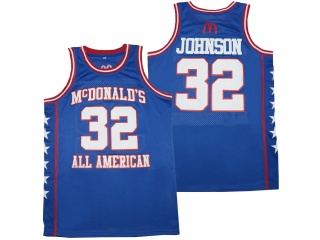 McDonald's All Aamerican #32 Magic Johnson Jersey Blue