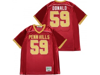 Aaron Donald #59 Penn Hills High School Football Jersey Red