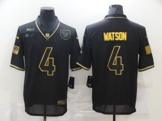 Houston Texans #4 Deshaun Waston Salute to Service Limited Jersey Black with Golden Name