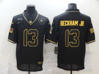 Cleveland Browns #13 Odell Beckham Jr Salute to Service Limited Jersey Black with Golden Name