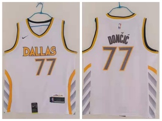 Nike Dallas Mavericks #77 Luka Doncic 2021 City Jersey White