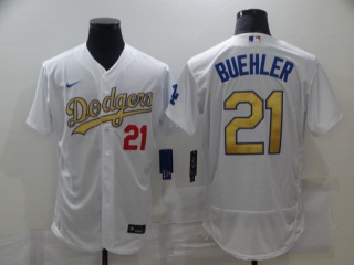 Nike Los Angeles Dodgers #21 Walker Buehler Program Flexbase Jersey White