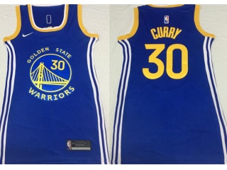 Golden State Warriors #30 Stephen Curry Woman Dress Jersey Blue 