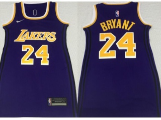 Los Angeles Lakers #24 Kobe Bryant Woman Dress Jersey Purple