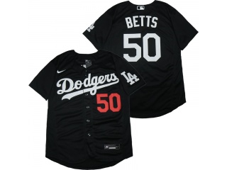 Nike Los Angeles Dodgers #50 Mookie Betts Flexbase Jersey Black