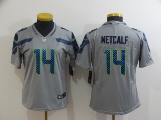 Womens Seattle Seahawks #14 DK Metcalf Vapor Limited Jersey Gray