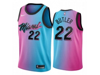 Nike Miami Heat #22 Jimmy Butle City Jersey Blue/Pink