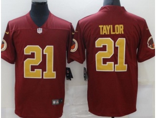 Washington Redskins #21 Sean Taylor With Gold Number Limited Jersey Red 