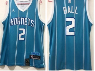 Nike Charlotte Hornets #2 Lonzo Ball Jersey Teal