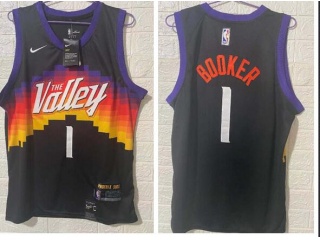 Nike Phoenix Suns #1 Devin Booker 2021 City Jersey Black