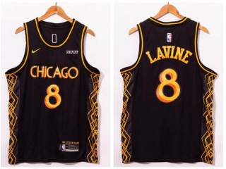 Nike Chicago Bulls #8 Zach Lavine 2021 City Jersey Black