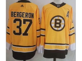 Adidas Boston Bruins #37 Patrice Bergeron Hockey Jersey Yellow 