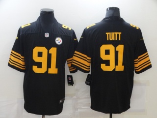 Pittsburgh Steelers #91 Stephon Tuitt Color Rush Limited Jersey Black