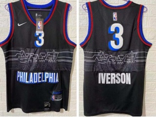 Philadelphia 76ers #3 Allen Iverson 2020-2021 City Jerseys Black
