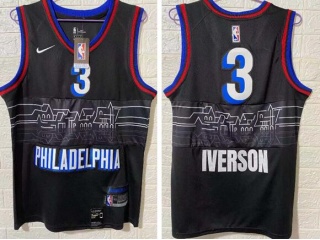 Philadelphia 76ers #3 Allen Iverson 2020-2021 City Jerseys Black 