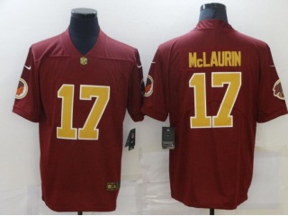 Washington Redskins #17 Terry McLaurin Number Vapor Limited Jersey Red With Gold 