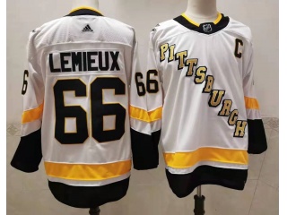 Adidas Pittsburgh Penguins #66 Mario Lemieux 2021 Breakaway Jersey White 