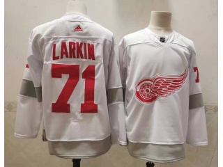 Adidas Detroit Red Wings #71 Dylan Larkin 2021 Breakaway Jersey White