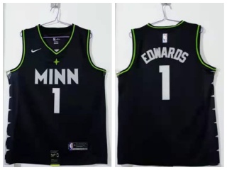 Nike Minnesota Timberwolves #1 Anthony Edwards 2021 City Jersey Black