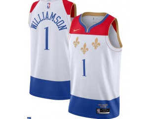 Nike New Orleans Pelicans #1 Zion Williamson 2021 City Jersey White