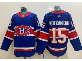 Adidas Montreal Canadiens #15 Jesperi Kotkaniem Retro Jersey Blue