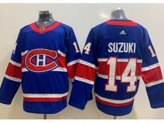 Aidas Montreal Canadiens #14 Nick Suzuki Retro Jersey Blue