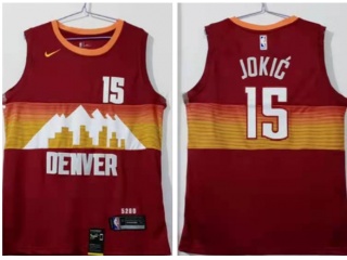Nike Denver Nuggets #15 Nikola Jokic 2020-21 City Jersey Red