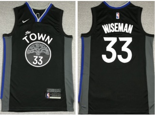 Golden State Warriors #33 James Wiseman Basketball Jersey Black