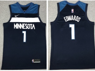 Nike Minnesota Timberwolves #1 Anthony Edwards Jersey Blue