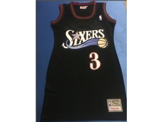 Philadelphia 76ers #3 Allen Iverson Dress Jersey Black