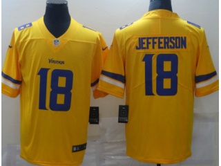 Minnesota Vikings #18 Justin Jefferson Color Rush Limited Jersey Yellow