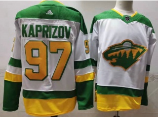 Adidas Minnesota Wild #97 Kirill Kaprizov Retro Jersey White