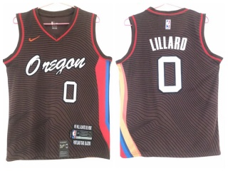 Nike Portland Trail Blazers #0 Damian Lillard 2021 City Jersey Black