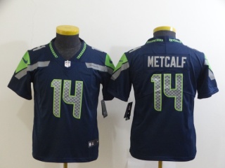 Youth Seattle Seahawks #14 DK Metcalf  Limited JerseyNavy Blue