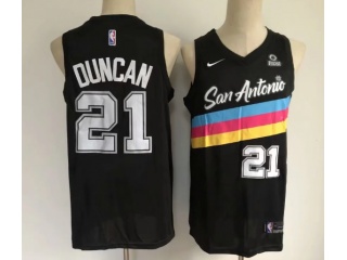 Nike San Antonio Spurs #21 Tim Duncan 2020-21 City Jersey Black