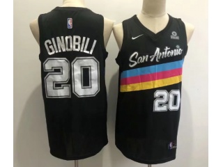 Nike San Antonio Spurs #20 Manu Ginóbili 2020-21 City Jersey Black