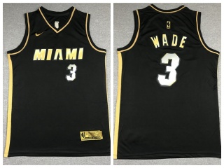 Miami Heat #3 Dwyane Wade 2021 Basketball Jersey Black Golden