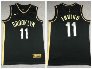 Brooklyn Nets #11 Kyrie Irving 2021 Basketball Jersey Black Golden