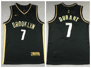 Brooklyn Nets #7 Kevin Durant 2021 Basketball Jersey Black Golden