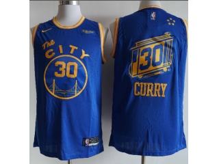 Nike Golden State Warriors #30 Stephen Curry Throwback Jersey Blue