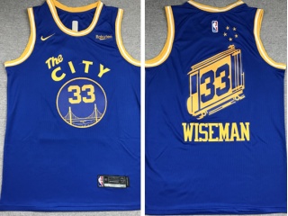 Nike Golden State Warriors #33 James Wiseman Classic Jersey Blue