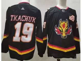 Adidas Calgary Flames #19 Matthew Tkachuk Retro Jersey Black