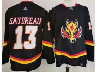 Adidas Calgary Flames #13 Johnny Gaudreau Retro Jersey Black