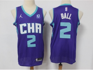 Jordan Charlotte Hornets #2 Lamelo Ball Jersey Purple