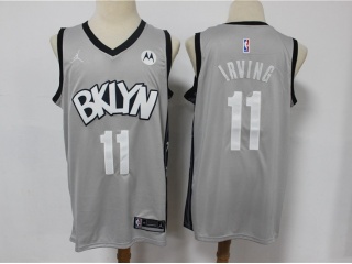 Jordan Brooklyn Nets #11 Kyrie Irving Jersey Gray