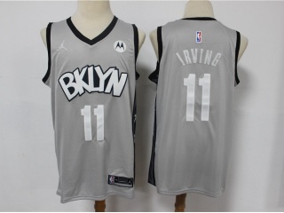 Jordan Brooklyn Nets #11 Kyrie Irving Jersey Gray