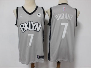 Jordan Brooklyn Nets #7 Kevin Durant Jersey Gray