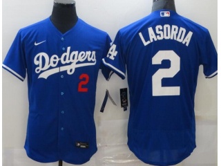 Nike Los Angeles Dodgers #2 Lasorda Flexbase Jersey Blue