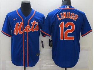 Nike New York Mets #12 Francisco Lindor Cool Base Jersey Blue