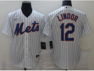 Nike New York Mets #12 Francisco Lindor Cool Base Jersey White